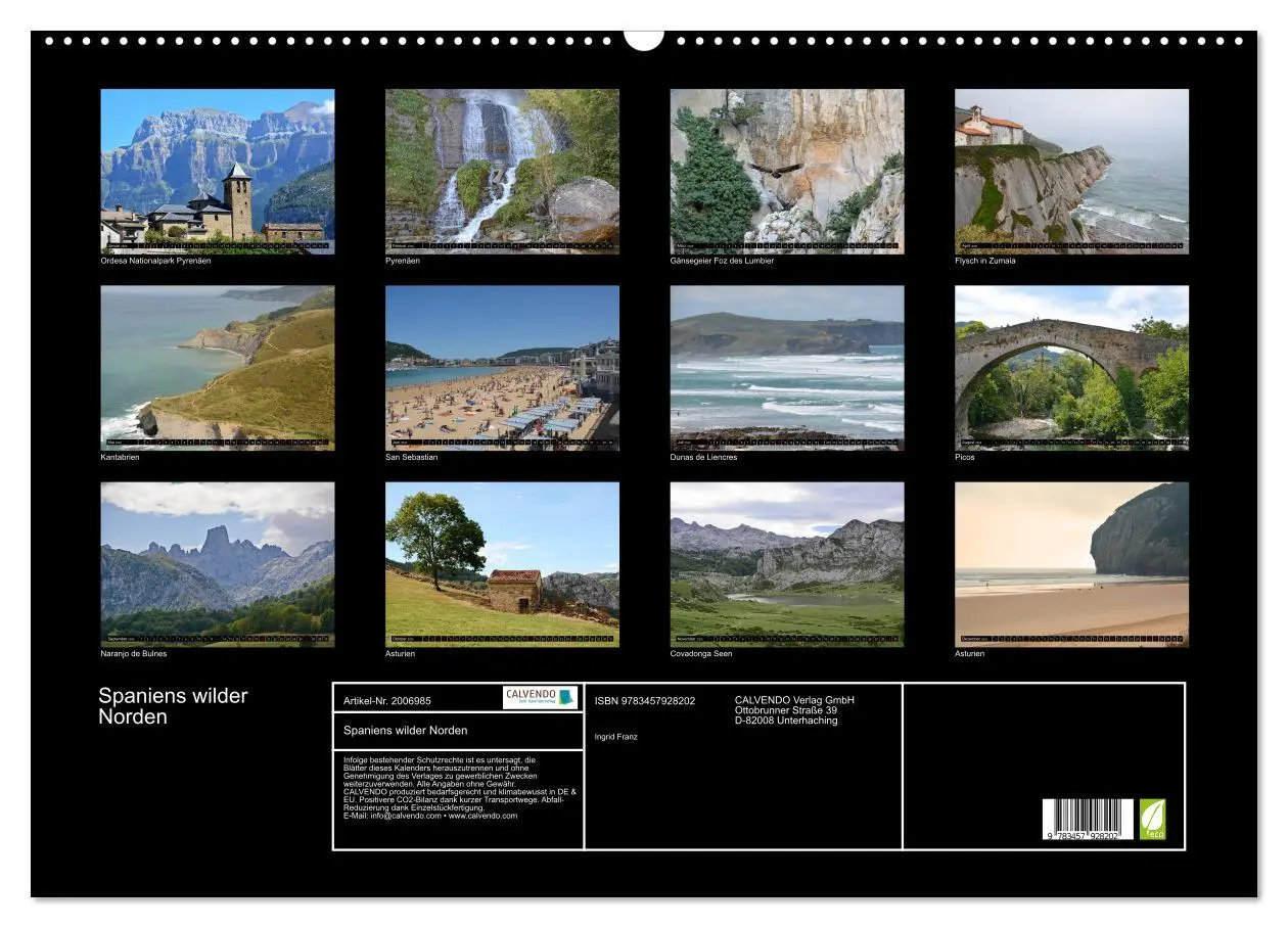 Bild: 9783457928202 | Spaniens wilder Norden (Wandkalender 2026 DIN A2 quer), CALVENDO...