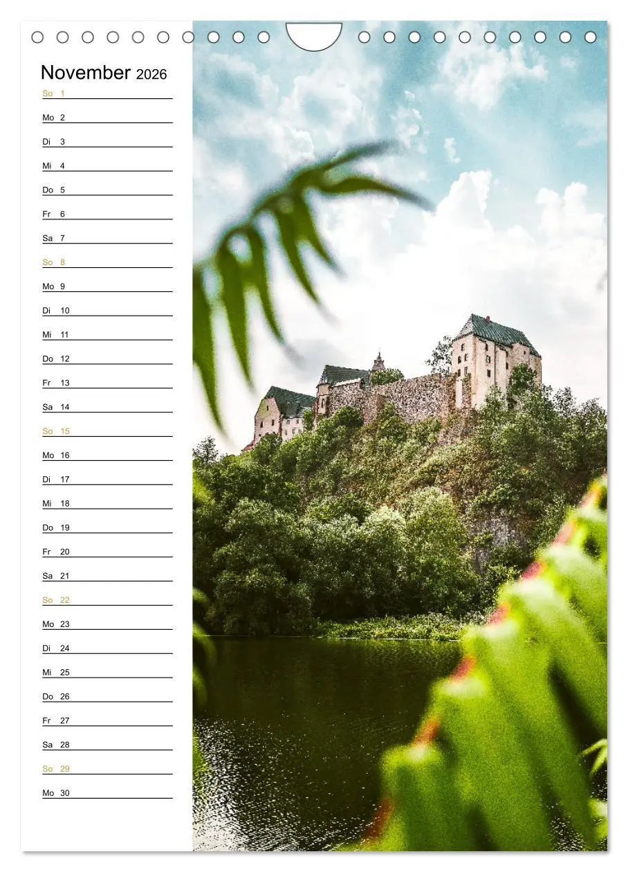 Bild: 9783516328202 | Sachsens Burgen und Schlösser - Beschreibbarer Kalender mit...
