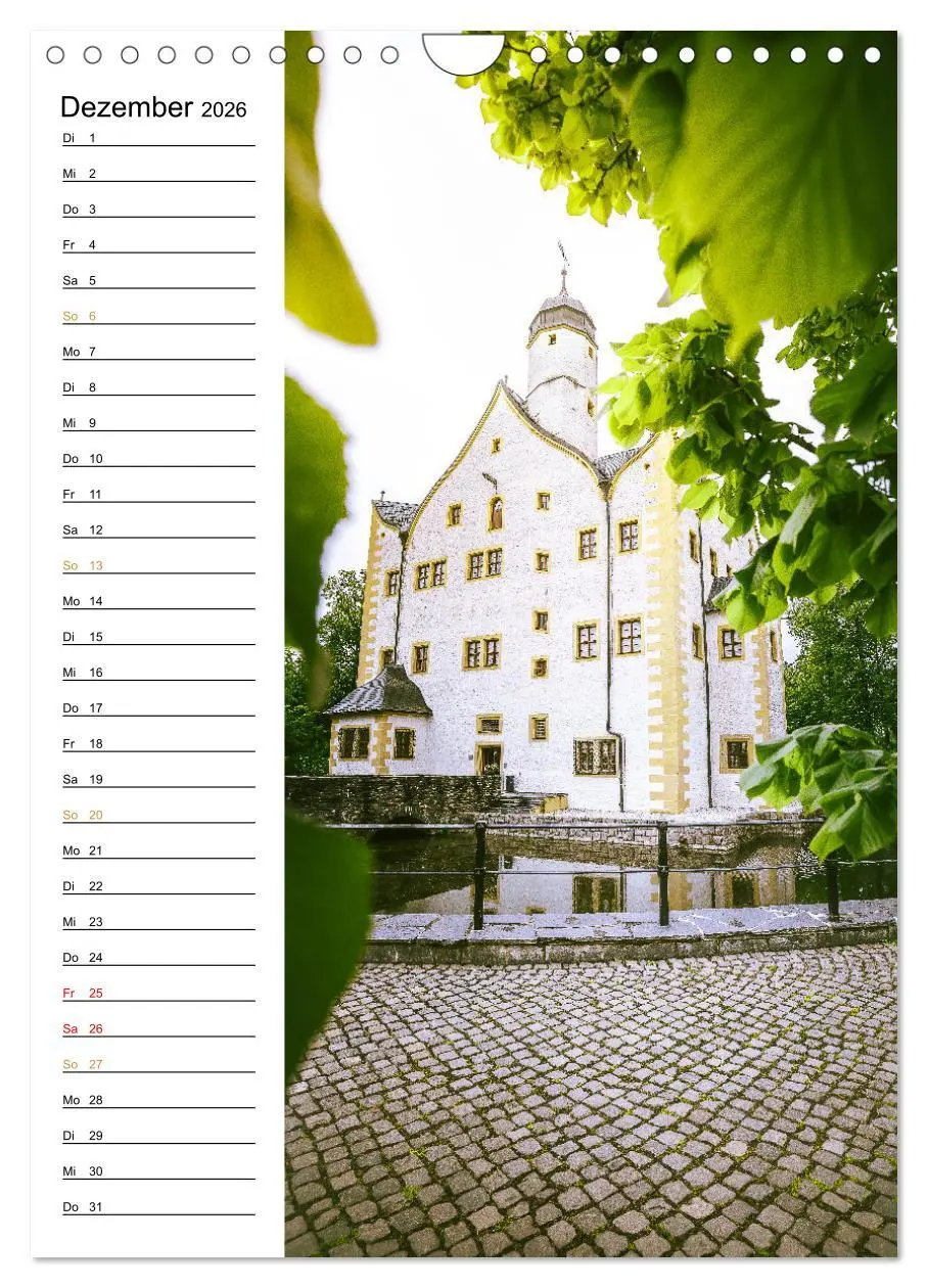 Bild: 9783516328202 | Sachsens Burgen und Schlösser - Beschreibbarer Kalender mit...