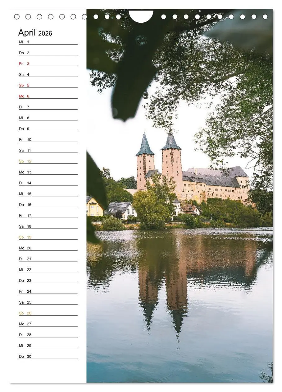 Bild: 9783516328202 | Sachsens Burgen und Schlösser - Beschreibbarer Kalender mit...