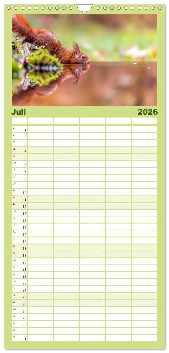 Bild: 9783516498202 | Familienplaner 2026 - Süße Nager mit 5 Spalten (Wandkalender, 21 x...