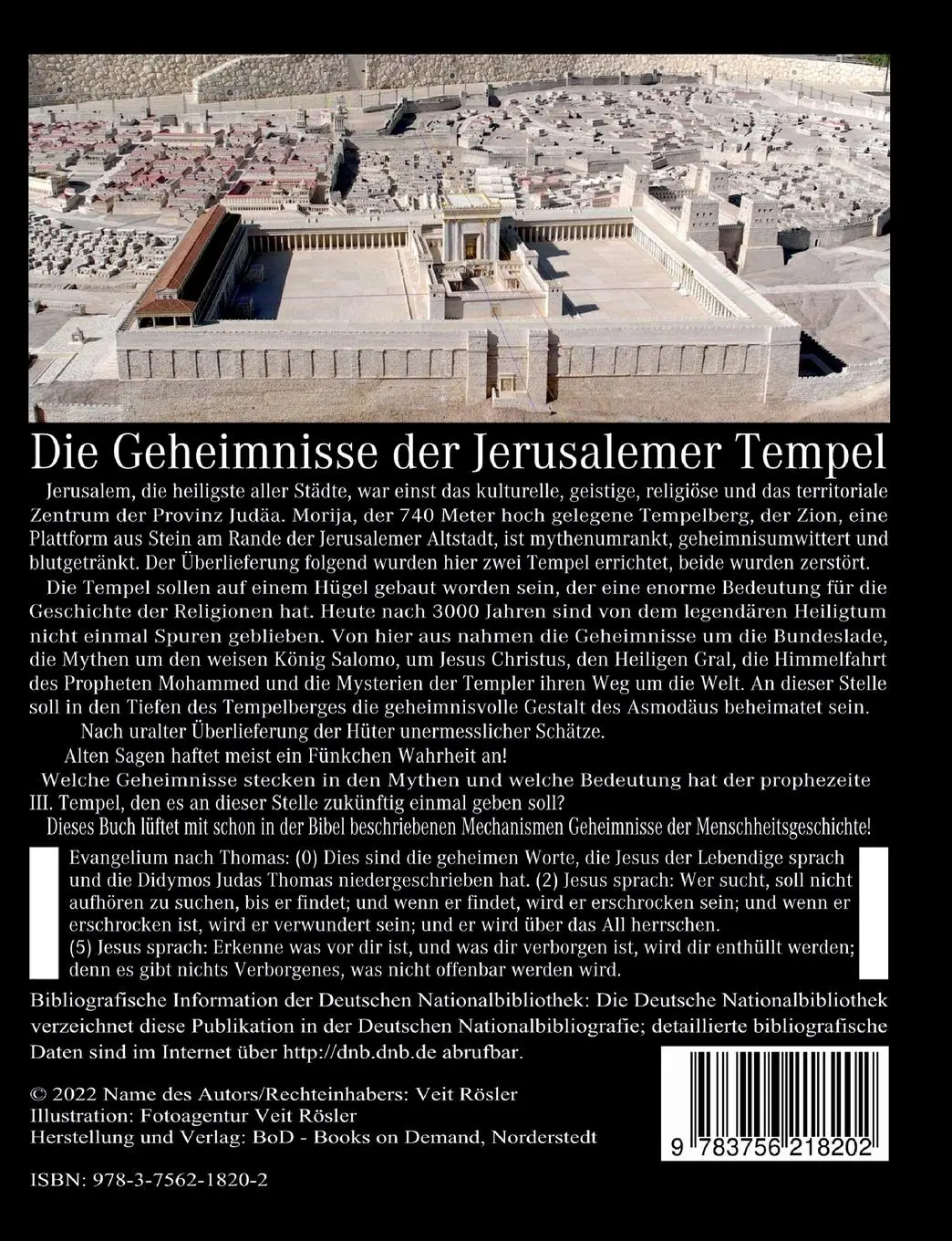 Rückseite: 9783756218202 | Der III. Tempel Jerusalem | Das Mysterium des Asmodäus - Der 3. Tempel