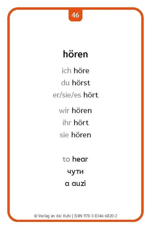 Bild: 9783834668202 | Verben: Set 1 - Deutsch, Englisch, Ukrainisch und Rumänisch | Schulz