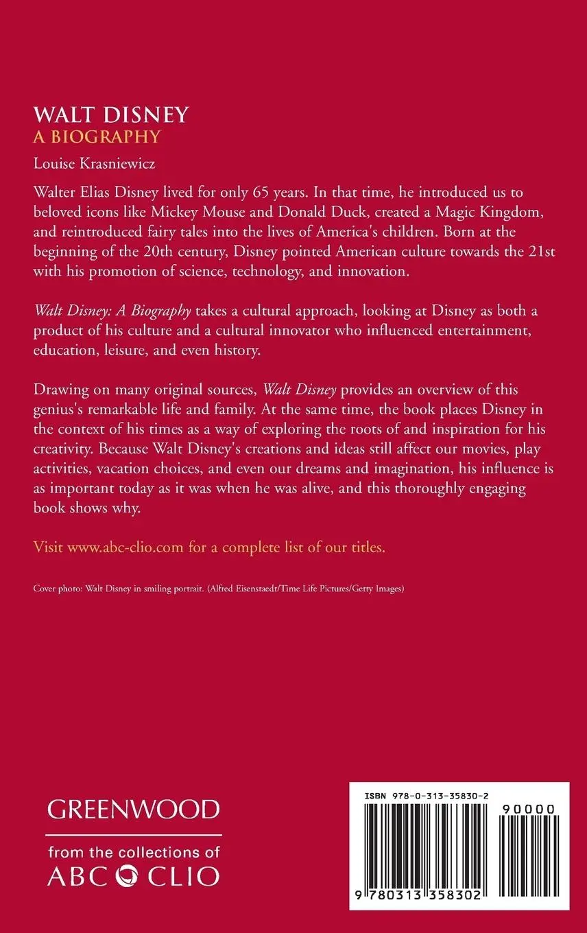 Rückseite: 9780313358302 | Walt Disney | A Biography | Louise Krasniewicz | Buch | Englisch