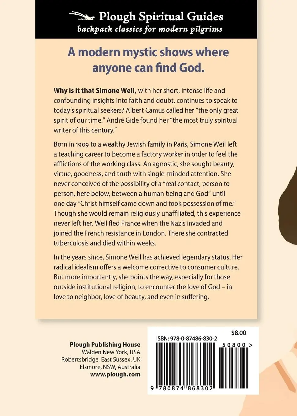 Rückseite: 9780874868302 | Love in the Void | Where God Finds Us | Simone Weil | Taschenbuch