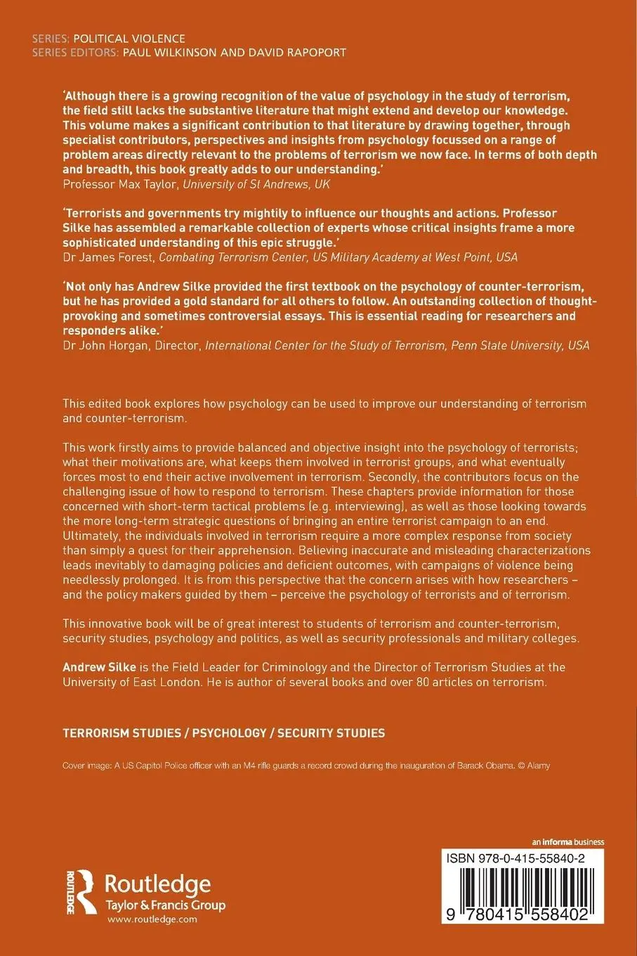 Rückseite: 9780415558402 | The Psychology of Counter-Terrorism | Andrew Silke | Taschenbuch