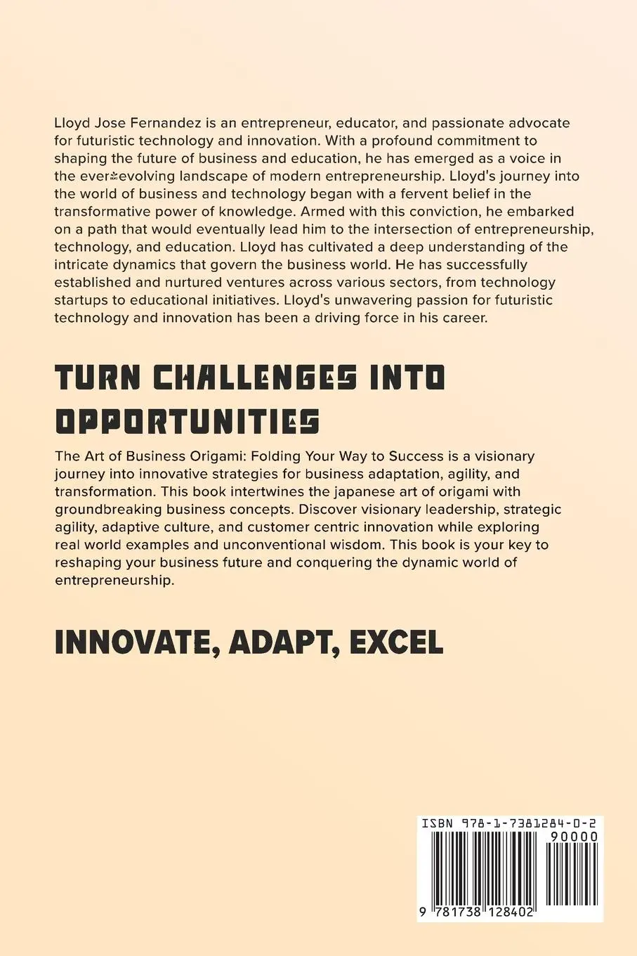Rückseite: 9781738128402 | The Art of Business Origami | Folding Your Way to Success | Fernandez