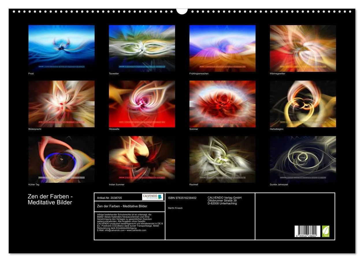 Bild: 9783516238402 | Zen der Farben - Meditative Bilder (Wandkalender 2026 DIN A2 quer),...