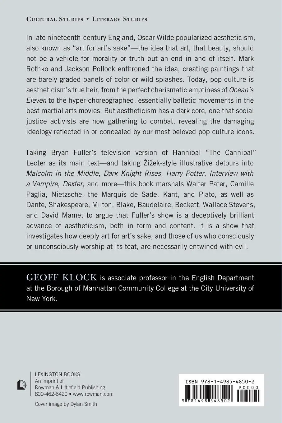 Rückseite: 9781498548502 | Aestheticism, Evil, Homosexuality, and Hannibal | Geoff Klock | Buch