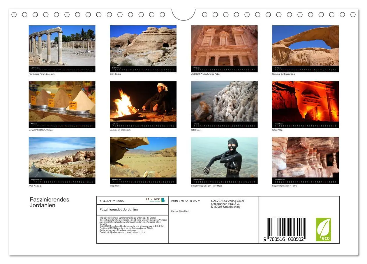 Bild: 9783516088502 | Faszinierendes Jordanien (Wandkalender 2026 DIN A4 quer), CALVENDO...
