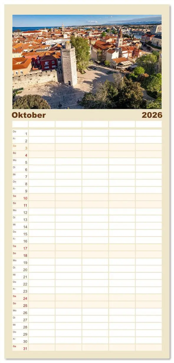 Bild: 9783516608502 | Familienplaner 2026 - Kroatien - Zadar mit 5 Spalten (Wandkalender,...