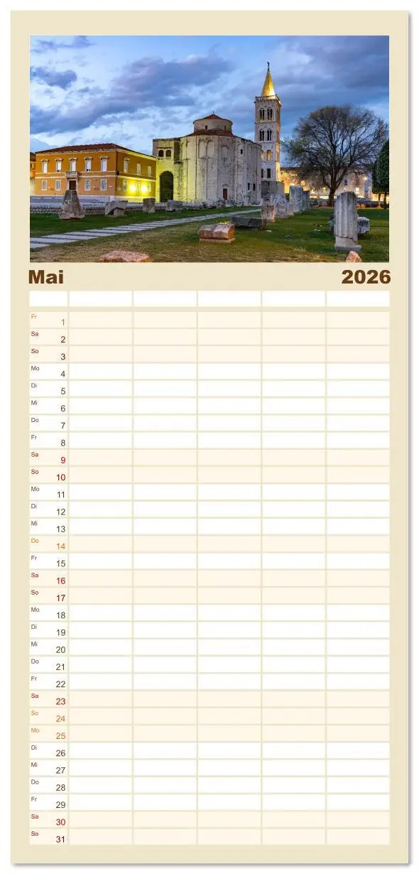 Bild: 9783516608502 | Familienplaner 2026 - Kroatien - Zadar mit 5 Spalten (Wandkalender,...