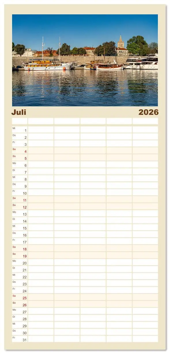 Bild: 9783516608502 | Familienplaner 2026 - Kroatien - Zadar mit 5 Spalten (Wandkalender,...