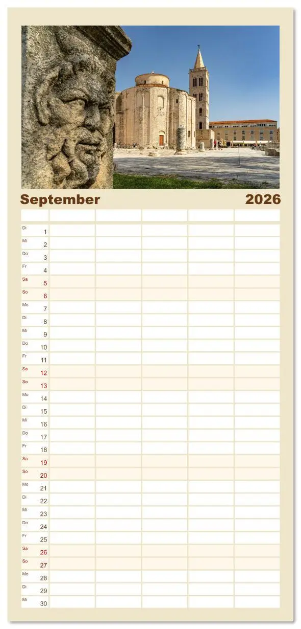 Bild: 9783516608502 | Familienplaner 2026 - Kroatien - Zadar mit 5 Spalten (Wandkalender,...