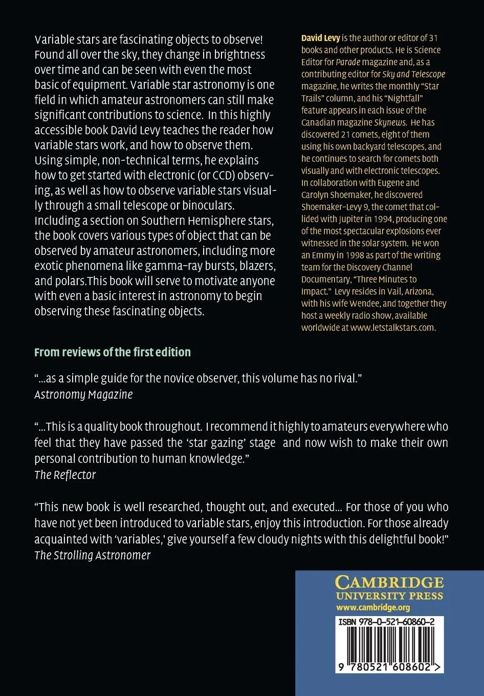 Rückseite: 9780521608602 | David Levy's Guide Variable Stars | David H. Levy | Taschenbuch | 2005