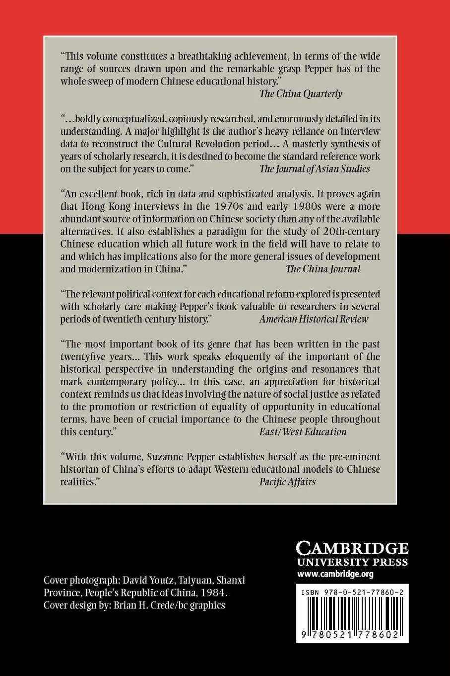 Rückseite: 9780521778602 | Radicalism and Education Reform in 20th-Century China | Suzanne Pepper