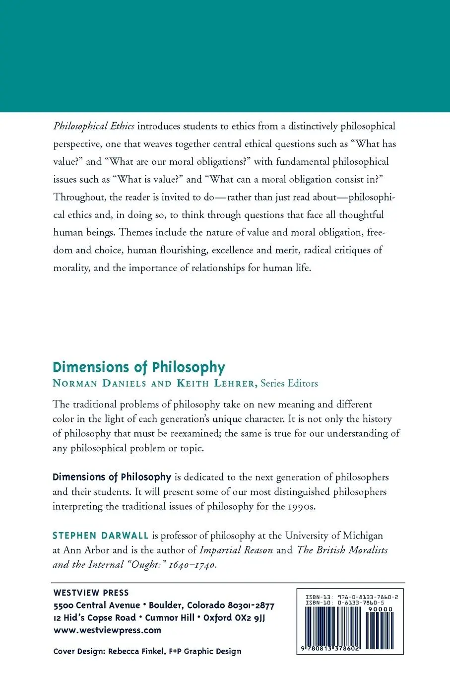 Rückseite: 9780813378602 | Philosophical Ethics | An Historical And Contemporary Introduction