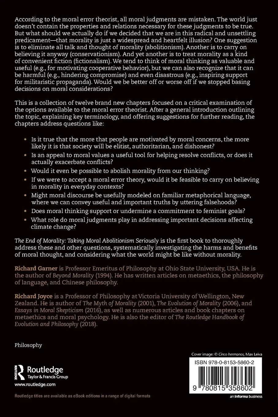 Rückseite: 9780815358602 | The End of Morality | Taking Moral Abolitionism Seriously | Buch