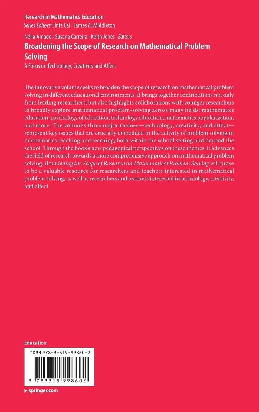 Rückseite: 9783319998602 | Broadening the Scope of Research on Mathematical Problem Solving | xi