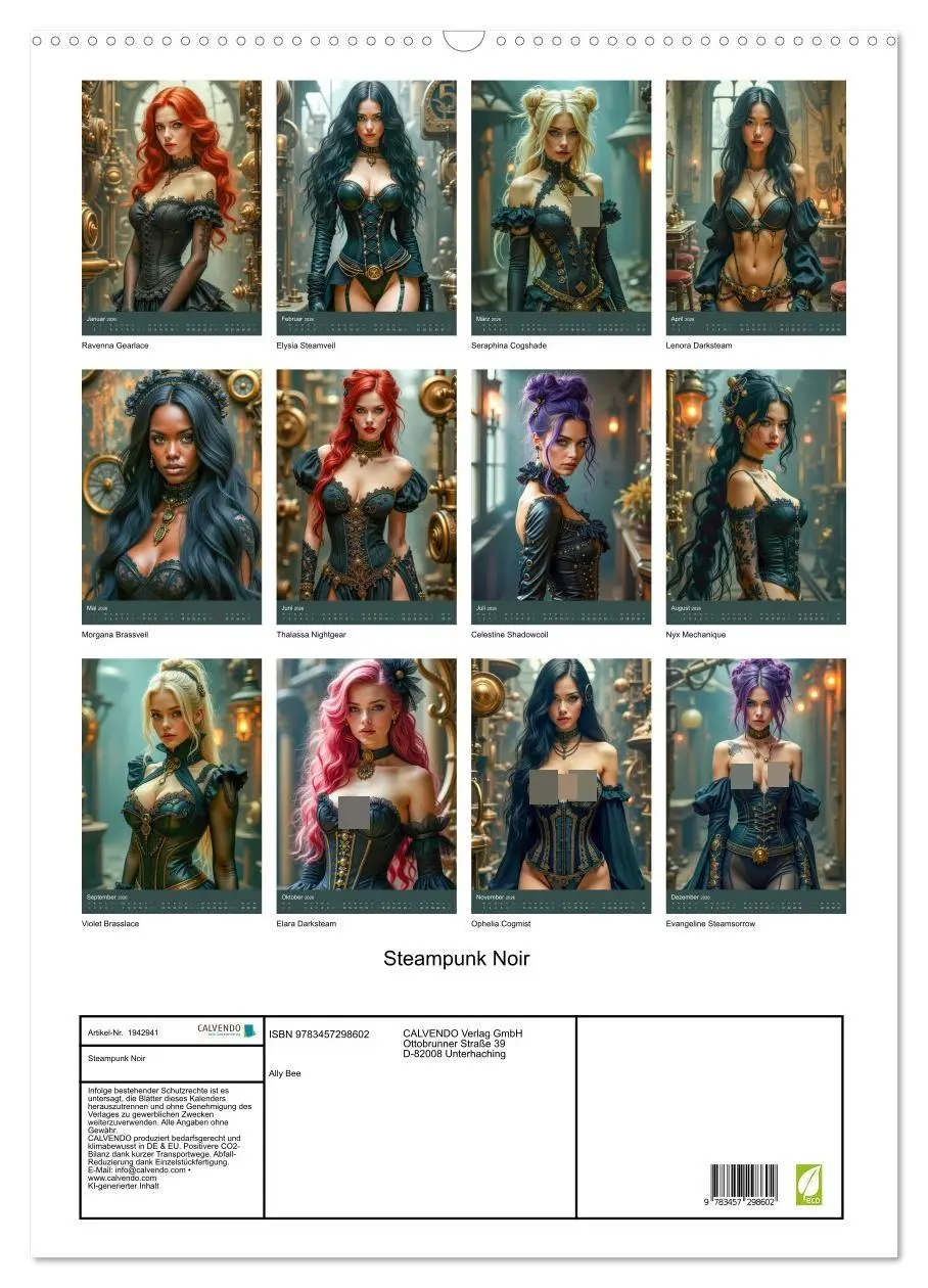 Bild: 9783457298602 | Steampunk Noir (Wandkalender 2026 DIN A2 hoch), CALVENDO...