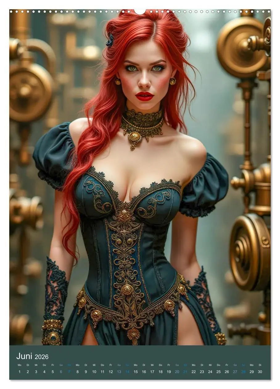 Bild: 9783457298602 | Steampunk Noir (Wandkalender 2026 DIN A2 hoch), CALVENDO...