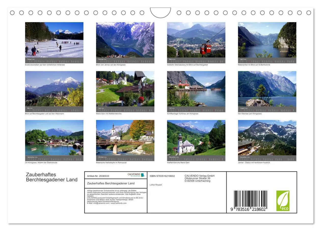 Bild: 9783516218602 | Zauberhaftes Berchtesgadener Land (Wandkalender 2026 DIN A4 quer),...