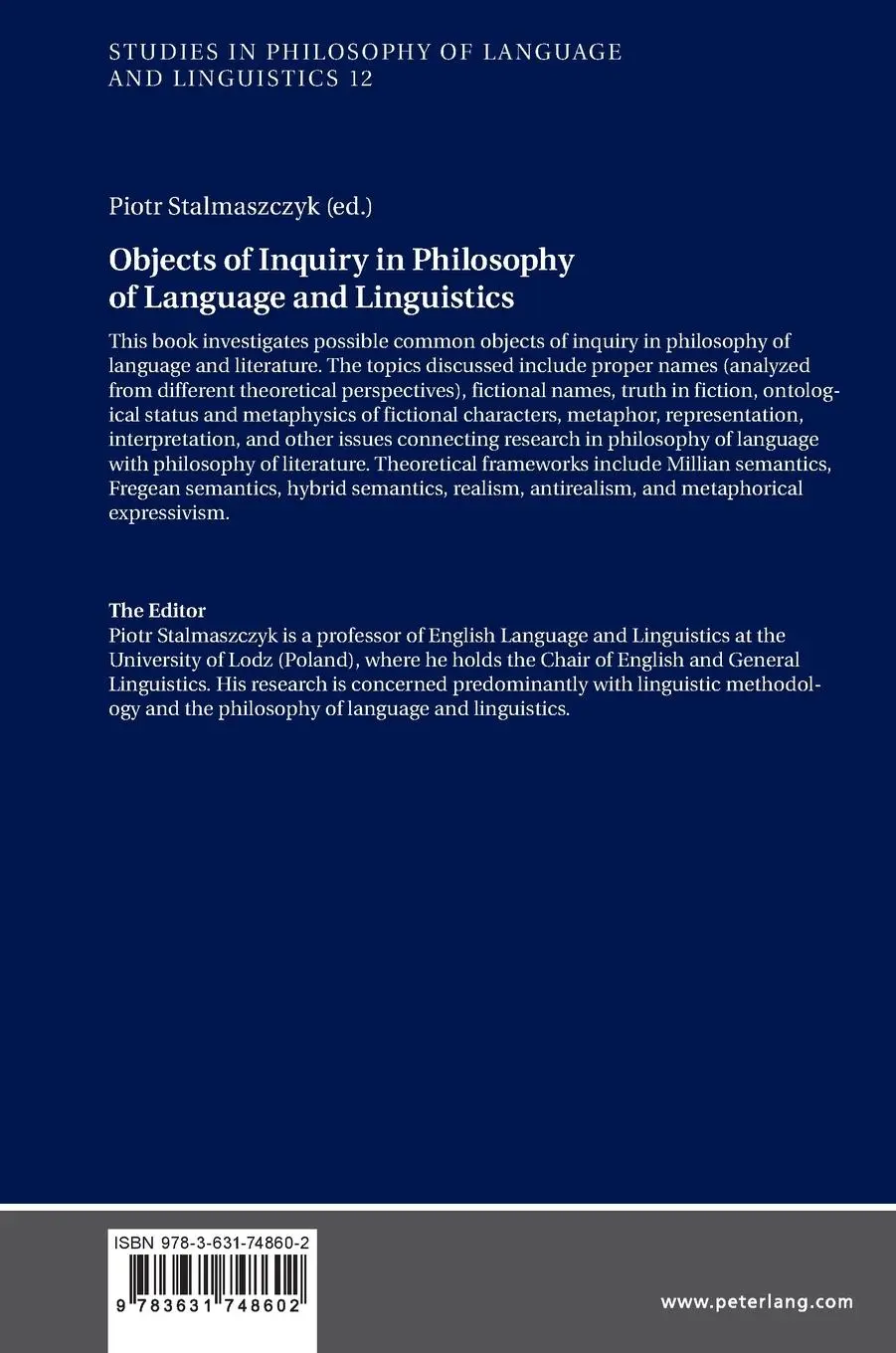Rückseite: 9783631748602 | Objects of Inquiry in Philosophy of Language and Linguistics | Buch