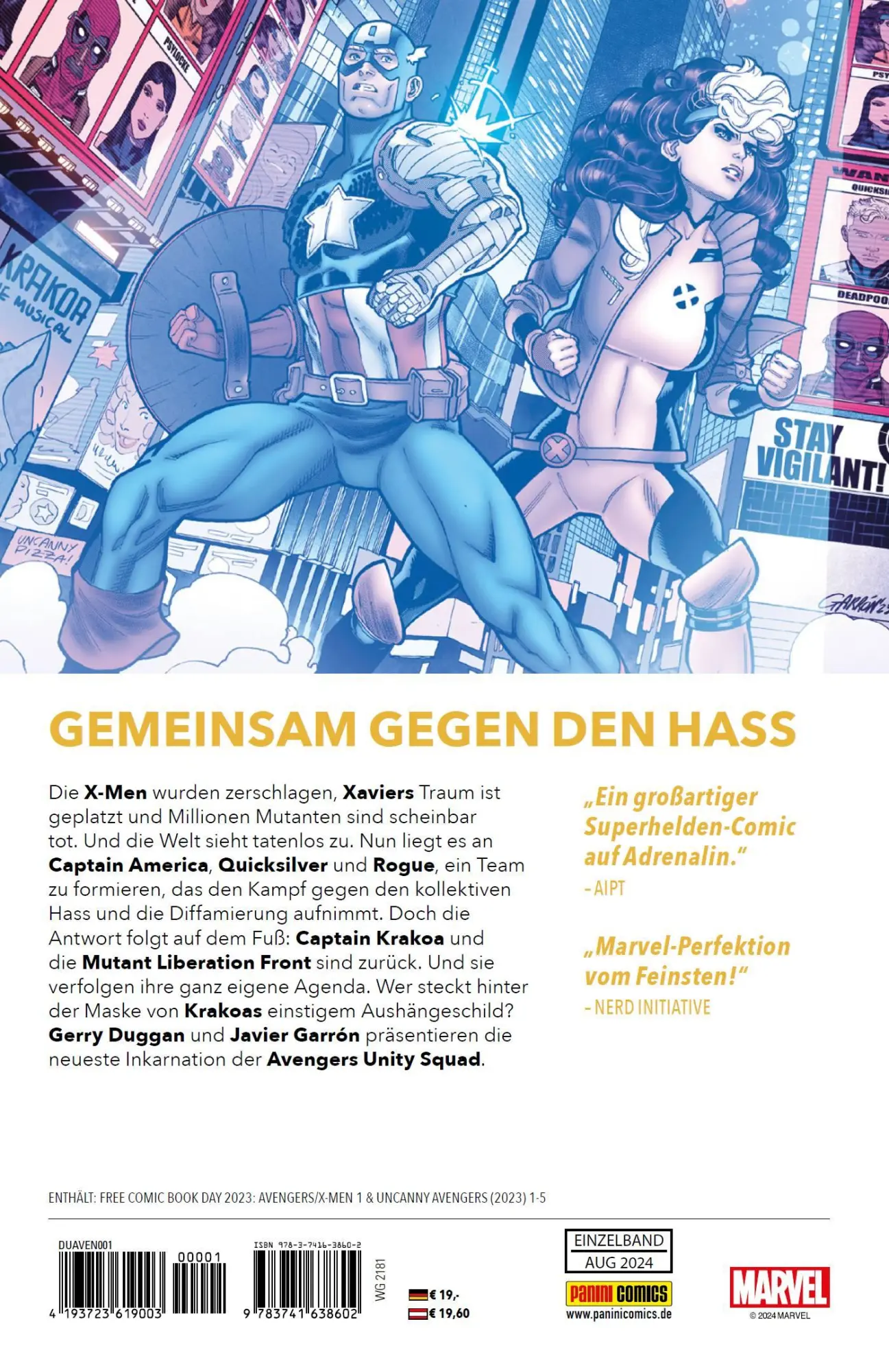 Rückseite: 9783741638602 | Uncanny Avengers: Aus dem Untergrund | Gerry Duggan | Taschenbuch