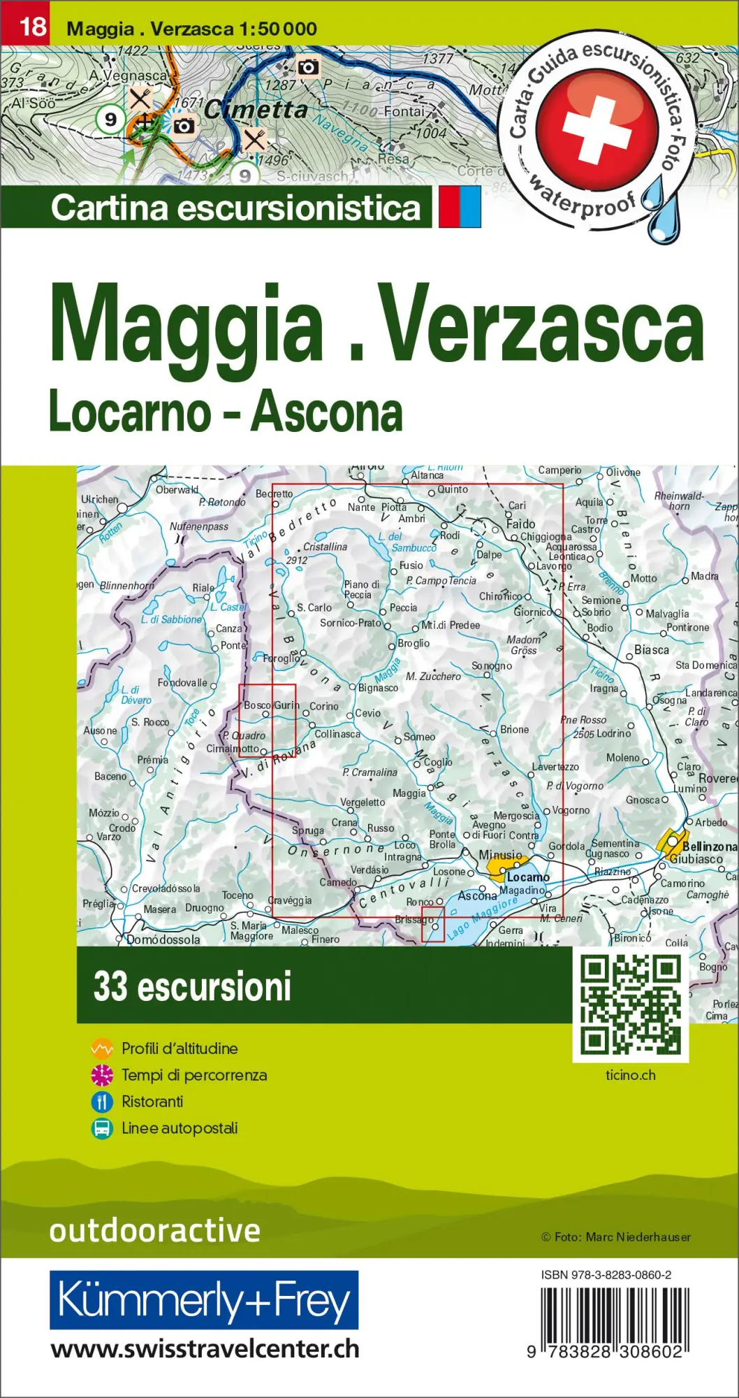 Rückseite: 9783828308602 | Maggia, Verzasca, Locarno-Ascona Touren-Wanderkarte Nr. 18 | Deutsch