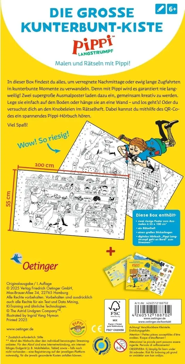Rückseite: 4260512188702 | Pippi Langstrumpf. Die große Kunterbunt-Kiste | Astrid Lindgren | Buch