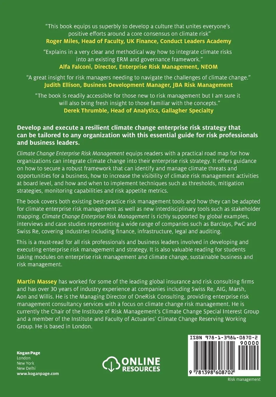 Rückseite: 9781398608702 | Climate Change Enterprise Risk Management | Martin Massey (u. a.)