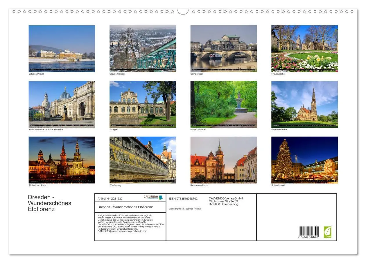 Bild: 9783516068702 | Dresden - Wunderschönes Elbflorenz (Wandkalender 2026 DIN A2 quer),...