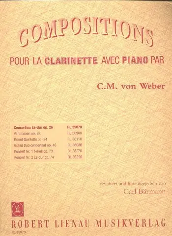 Cover: 9790011358702 | Clarinet Concertino In E Flat Op.26 | für Klarinette und Klavier
