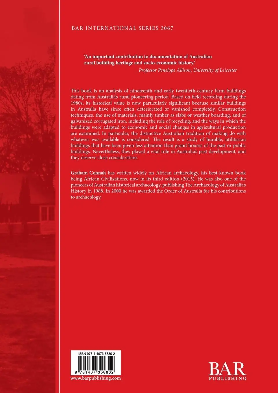 Rückseite: 9781407358802 | The Archaeology and Architecture of Farm Buildings at Saumarez...