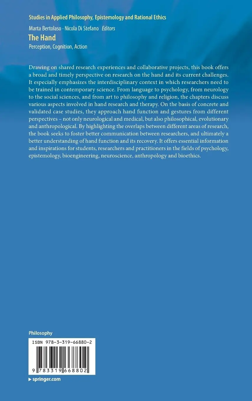 Rückseite: 9783319668802 | The Hand | Perception, Cognition, Action | Nicola Di Stefano (u. a.)