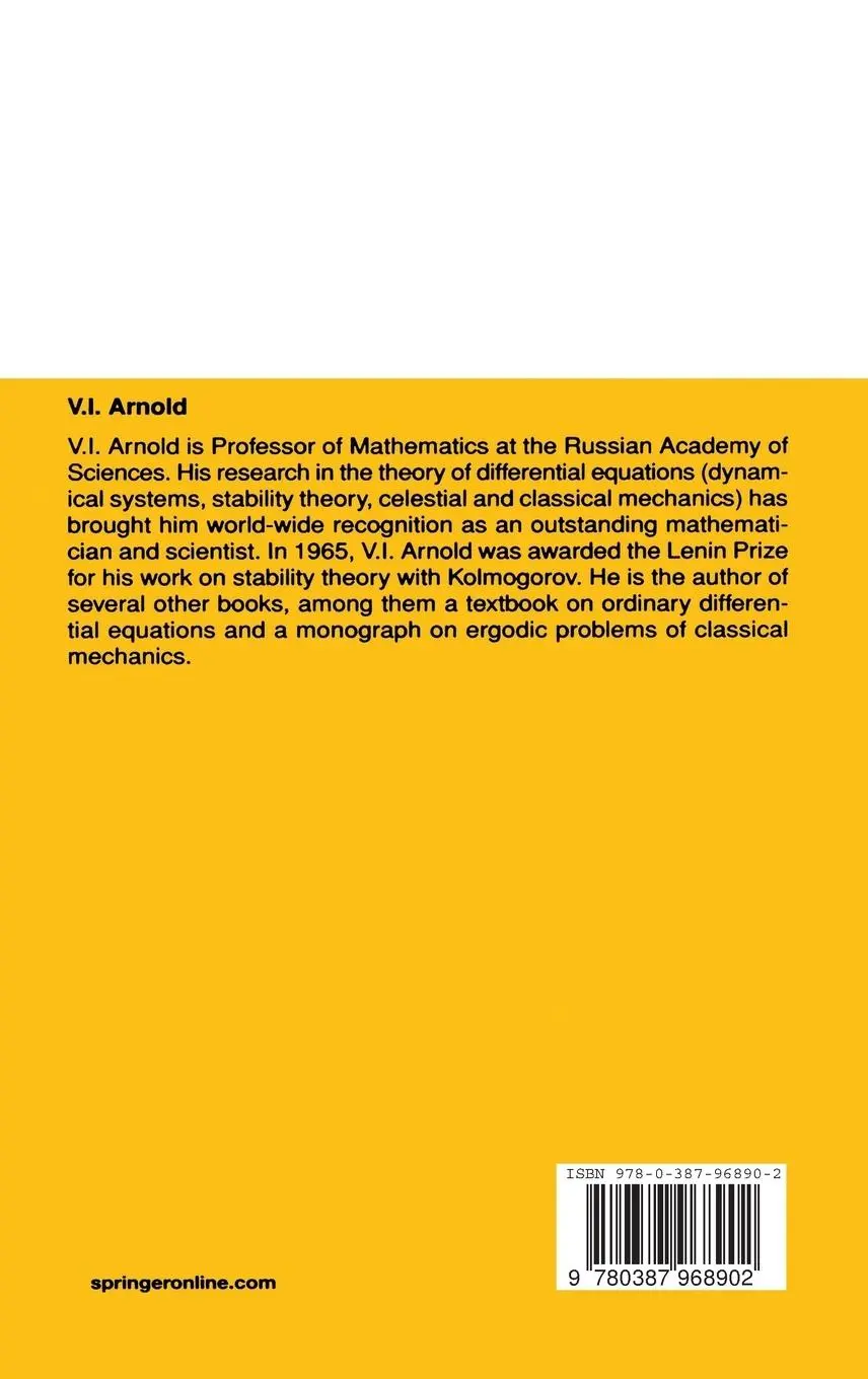 Rückseite: 9780387968902 | Mathematical Methods of Classical Mechanics | V. I. Arnol'd | Buch