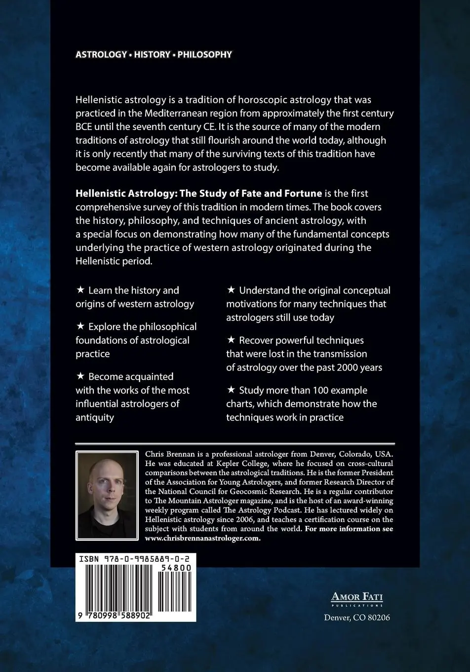 Rückseite: 9780998588902 | Hellenistic Astrology | The Study of Fate and Fortune | Chris Brennan