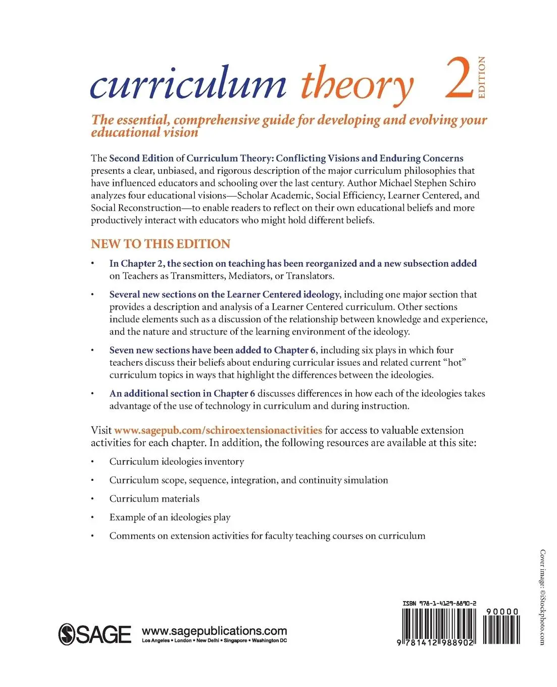 Rückseite: 9781412988902 | Curriculum Theory | Conflicting Visions and Enduring Concerns | Schiro