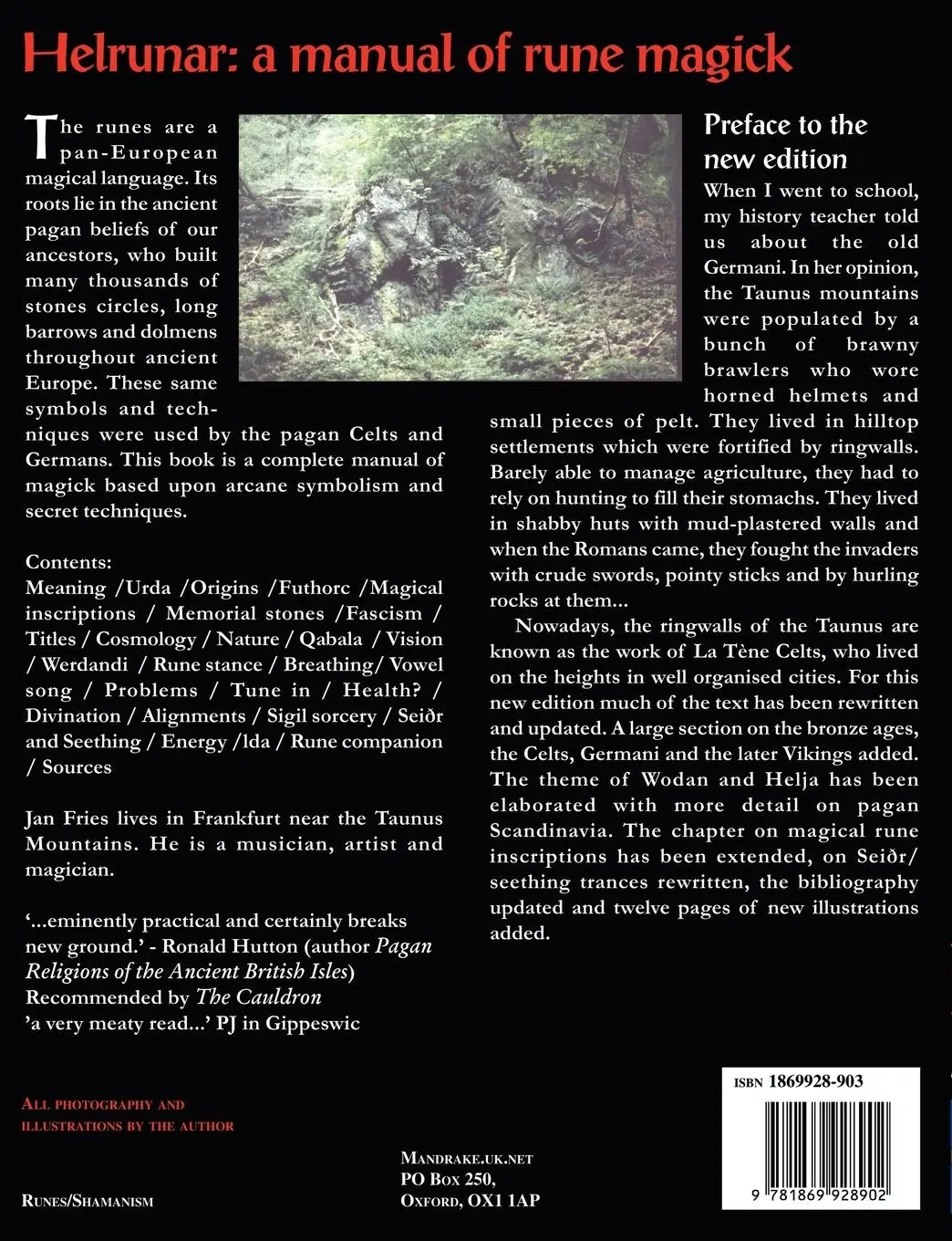 Rückseite: 9781869928902 | Helrunar | A Manual of Rune Magick | Jan Fries | Taschenbuch | 2006