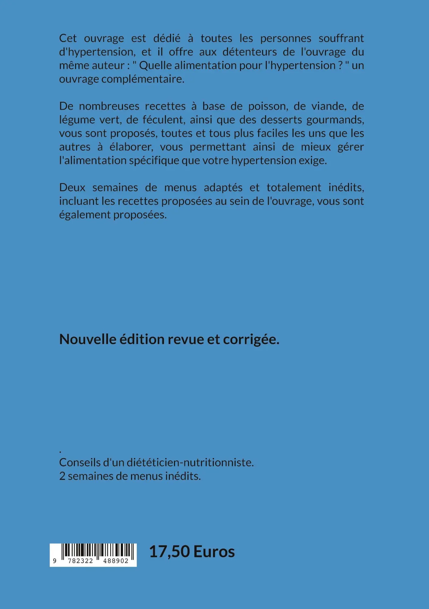 Rückseite: 9782322488902 | Mes recettes faciles pour l'hypertension. | Cédric Menard | Buch