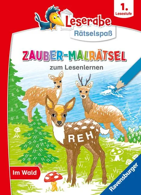 Cover: 9783473488902 | Leserabe Rätselspaß - Zauber-Malrätsel zum Lesenlernen: Im Wald (1....