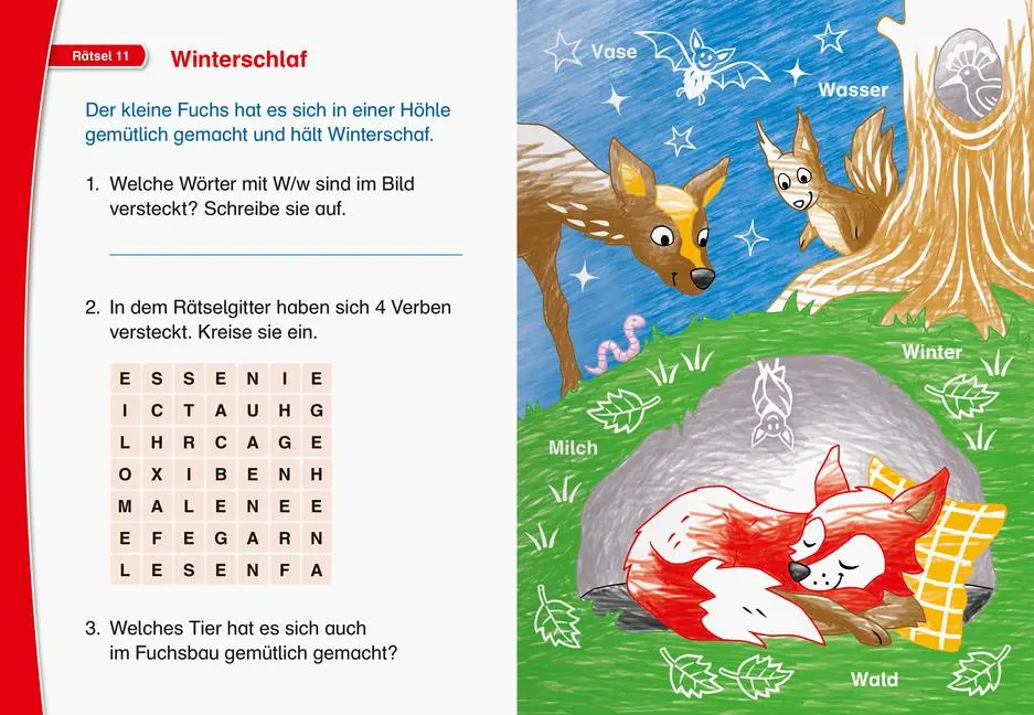 Bild: 9783473488902 | Leserabe Rätselspaß - Zauber-Malrätsel zum Lesenlernen: Im Wald (1....
