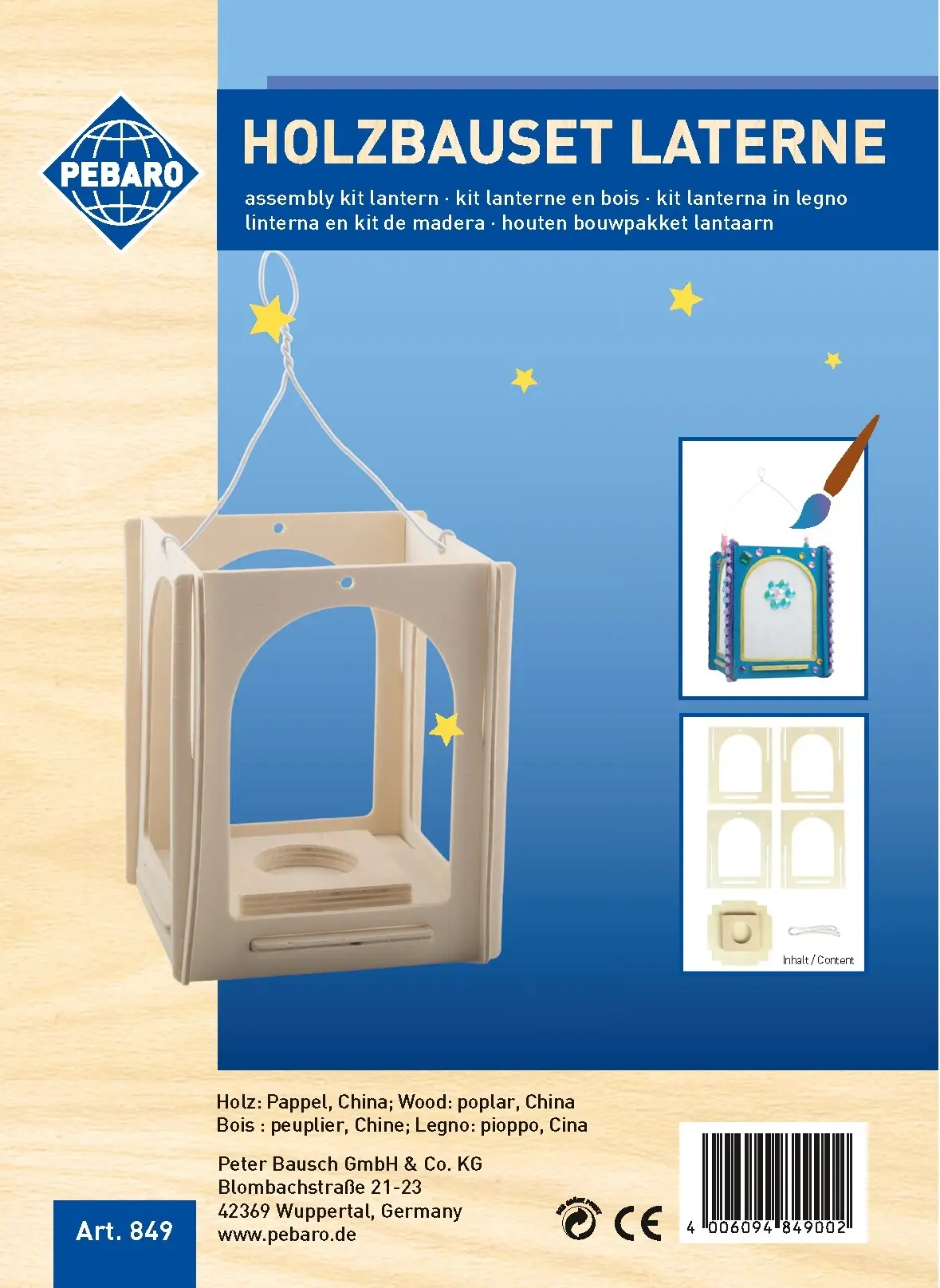Cover: 4006094849002 | PEBARO 849 - Holzbausatz Laterne zum Selbstgestalten,...