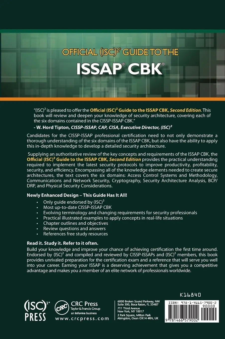 Rückseite: 9781466579002 | Official (Isc)2(r) Guide to the Issap(r) Cbk | Corporate | Buch | 2013