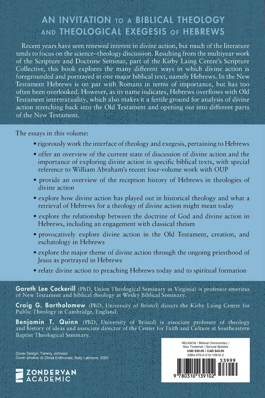 Rückseite: 9780310139102 | The Divine Action in Hebrews | And the Ongoing Priesthood of Jesus