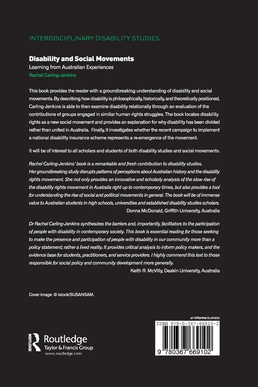 Rückseite: 9780367669102 | Disability and Social Movements | Learning from Australian Experiences