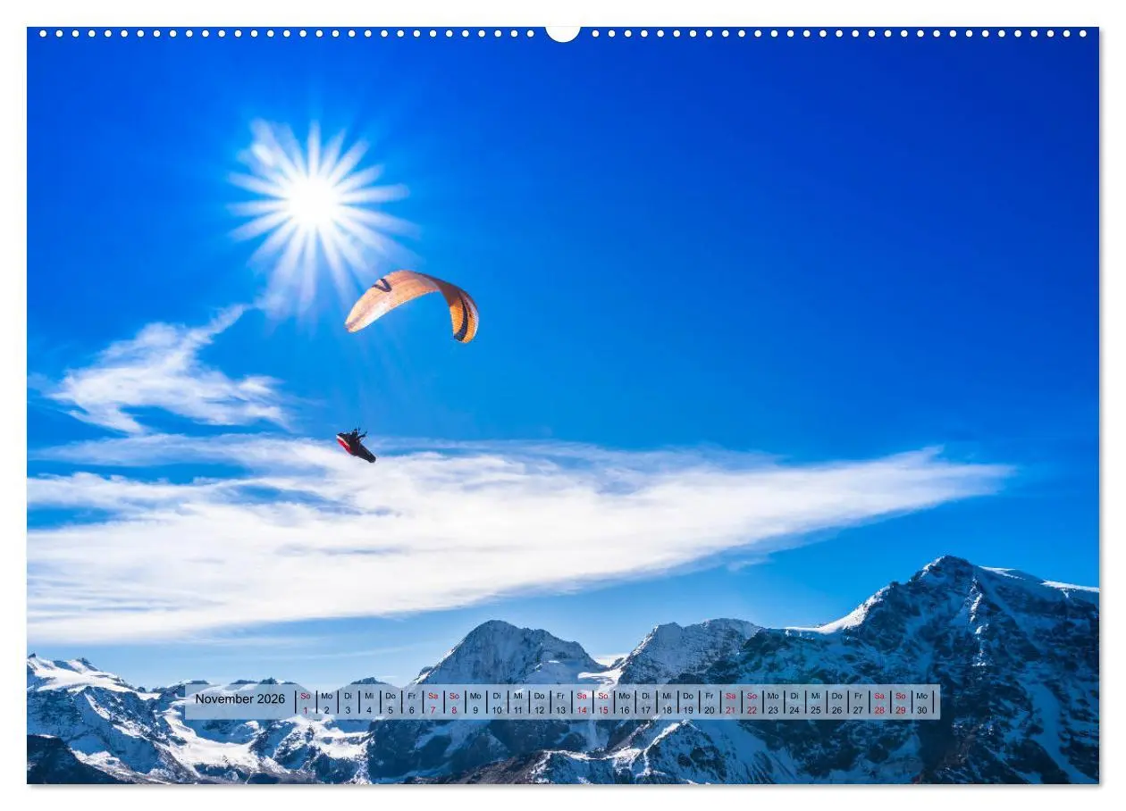 Bild: 9783457839102 | Paragliding - lautloses Schweben (Wandkalender 2026 DIN A2 quer),...