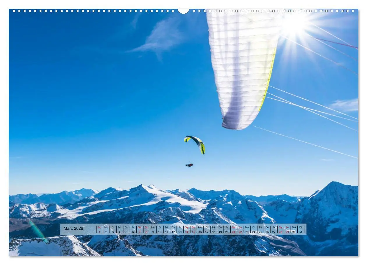 Bild: 9783457839102 | Paragliding - lautloses Schweben (Wandkalender 2026 DIN A2 quer),...