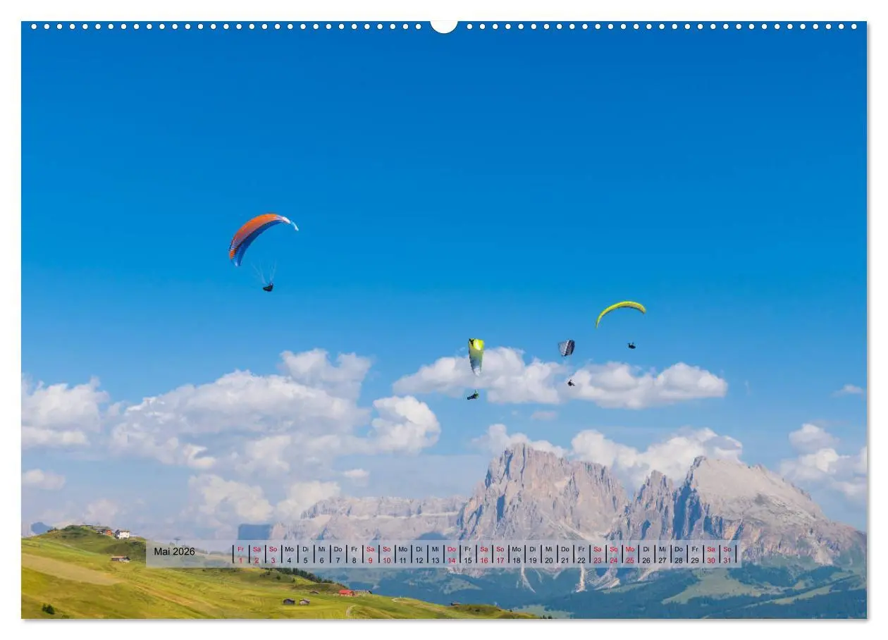 Bild: 9783457839102 | Paragliding - lautloses Schweben (Wandkalender 2026 DIN A2 quer),...