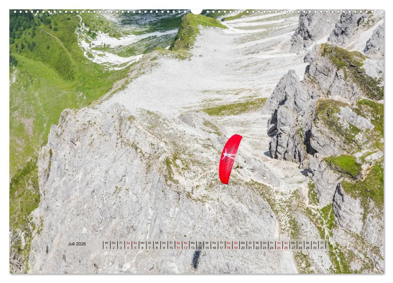 Bild: 9783457839102 | Paragliding - lautloses Schweben (Wandkalender 2026 DIN A2 quer),...